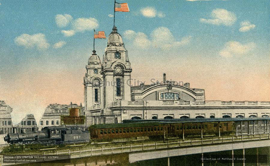 Postcard: New Union Station, Worcester, Massachusetts
